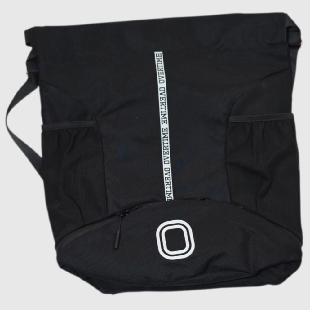 Overtime Black Sports Backpack Tote Bag Dual Zipper Bottom Compartment EUC